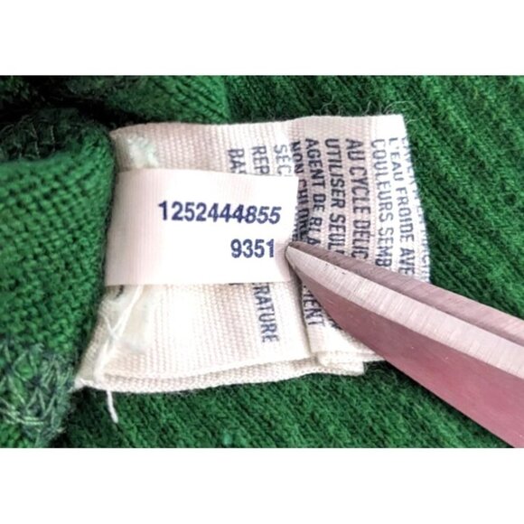 AMERICAN EAGLE Forest Green V-Neck Sweater 100% Cotton Vintage Fit Size L - Picture 5 of 7